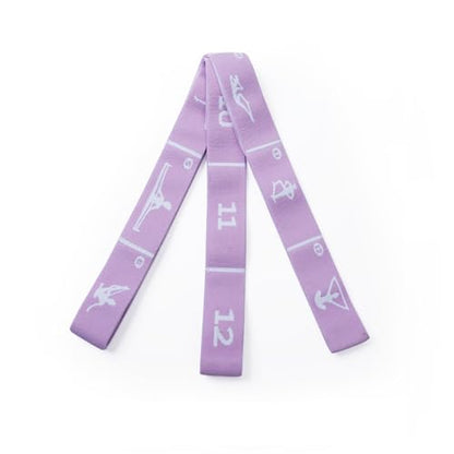 12 Loop Resistance Stretch Band, Numbered Flexibility Strap for Exercise, Physical Therapy, Yoga, Pilates, Dance, Gymnastics and Rehab Training, Adjustable Stretching for Splits, Ballet,Home Workouts - color: Purple