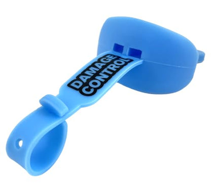 DAMAGE CONTROL Pacifier Football Mouth Guard – Permanent Strap – Light Blue - color: Light Blue