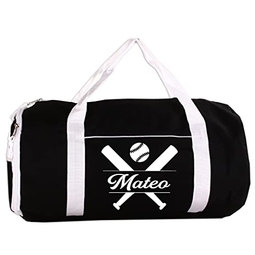 Personalized Sport/Gym Roll Duffel Bag - Baseball - color: Black, style: Baseball