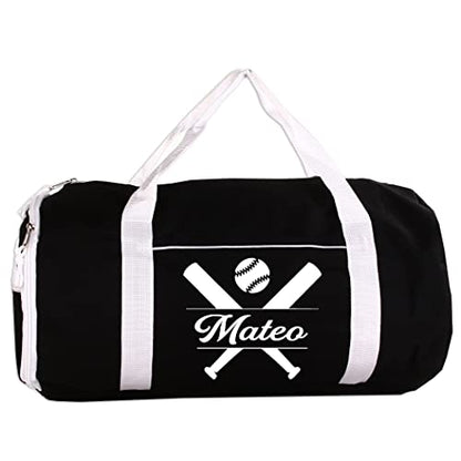 Personalized Sport/Gym Roll Duffel Bag - Baseball - color: Black, style: Baseball