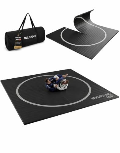 Professional Flexi-Roll Wrestling Mat – High-Density Shock Absorption for BJJ, Judo, MMA & Jiu Jitsu – Portable 1.2-Inch Thick Home Gym Training Flooring for Martial Arts & Yoga - size: 10*10ft-NEW