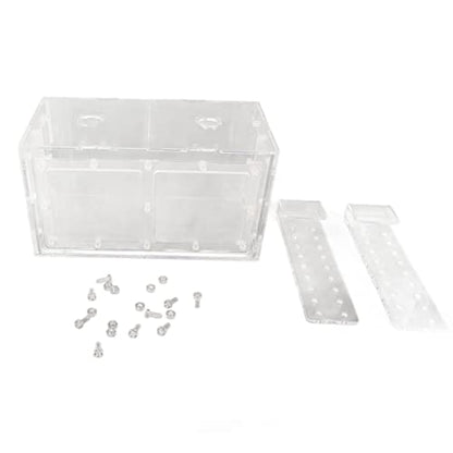 Fish Breeding Box, Acrylic Aquarium Acclimation Hatchery Incubator , Adjuatable Hook Fixing Fish Isolation Box with Lid and Mesh for Baby Fishes, Shrimp, Clownfish, Guppy
