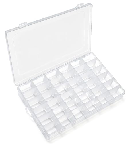36 Grids Plastic Bead Organizer Box, Adjustable Dividers, Sewing storage, Organizer Container Storage Box, Dividers for bead arts and crafts. - color: Clear, size: 36 Grids Adjustable (1 pack)