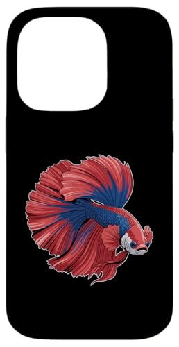 Colorful Betta Fish Portrait Vibrant Aquarium Art Case for iPhone 14 Pro