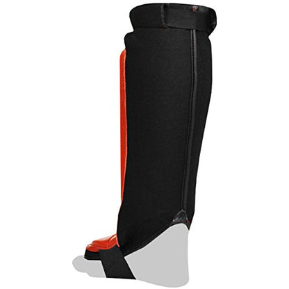 Forza Sports Leather Instep Shin Guards - Red/Black - size: Large