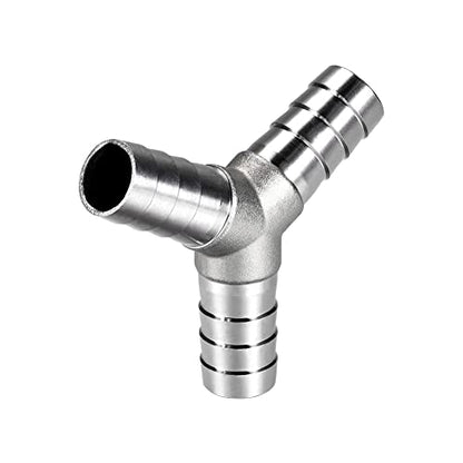 1" Hose Barb Fitting Equal Barbed Y Shaped 3 Way Wye Stainless Steel Tubing Joint Splicer Mender Adapter Union for Oxygen Tubing Pipe Household Fuel Gas Liquid Air with 3pcs Hose Clamps - size: 1 Inch, style: 1 Pcs