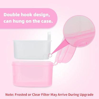 Dental Orthodontic Retainer Container Cleaning Case,Denture Bath Box Case Cup Holder, Mouthguard Storage Soaking Case - Pink - color: Transparent Pink