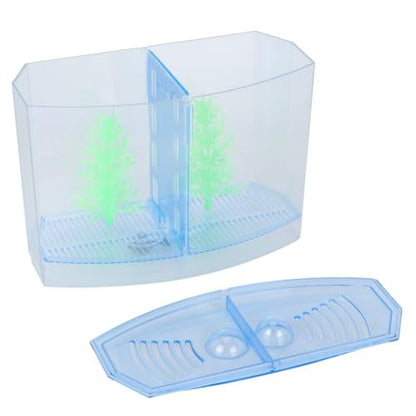 Mini Fish Breeding Box Acrylic Isolation Tank with Dirt Groove for Aquarium Fish Observation and Protection (Double)