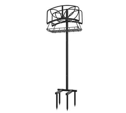 Fire Beauty Garden Hose Holder with Storage Basket,Heavy-Duty,80+ lb Capacity,Rust-Proof Stainless Steel,Organizes 150ft Hose for Patio&Yard,Leaf Design - style: Leaf Design