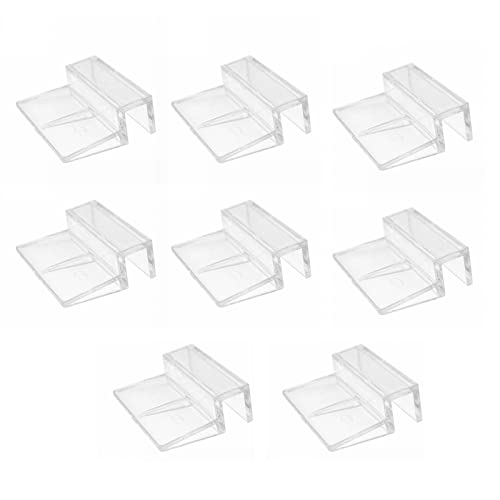 Aquarium Cover Clip, 8 Pcs 6/8/10/12mm Glass Fish Tanks Cover Clip Clear Color Acrylic Aquarium Cover Clip Support Holder Universal Lid Clips for Rimless Aquariums (6MM) - color: 6MM