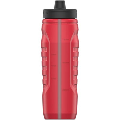 Under Armour Squeeze Water Bottles, 32 oz Water Bottles, Sideline Sports Water Bottle with Quick-Shot Lid, Quick & Easy Hydration, Gym Water Bottles, Squeeze Bottle, 1 32oz Bottle - color: Red