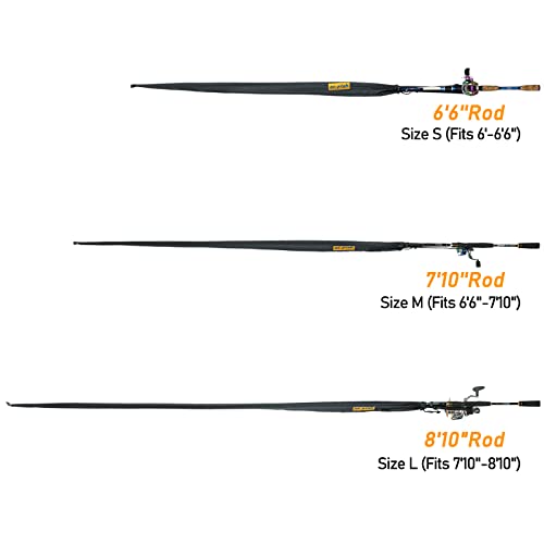 Dr.Fish Fishing Rod Socks Fishing Pole Sleeves Rod Protector Tangle-Free Lightweight Nylon Adjustable Rod Cover Protector for Spinning Rod Baitcasting Rod Surf Rod Fishing Rod Tube Case