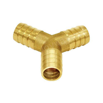 1" Hose Barb Y Shaped 3 Way Union Fitting Intersection/Split Brass Water/Fuel/Air - size: 1 Inch