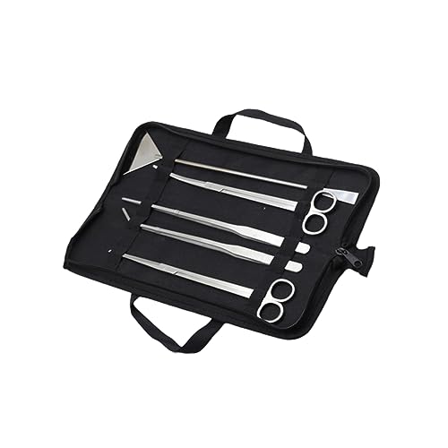 GANAZONO for Aquariums 5-piece Tool Set Scissor Tweezer Scraper Ideal for Fish Tank and Maintenance