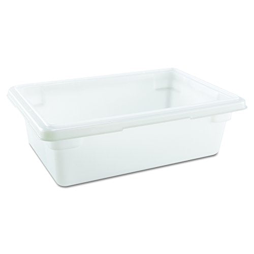 Rubbermaid Commercial 3509 3-1/2 gallon Capacity, 18" Length x 12" Width x 6" Depth, White Color, High-Density Polyethylene Food and Tote Box