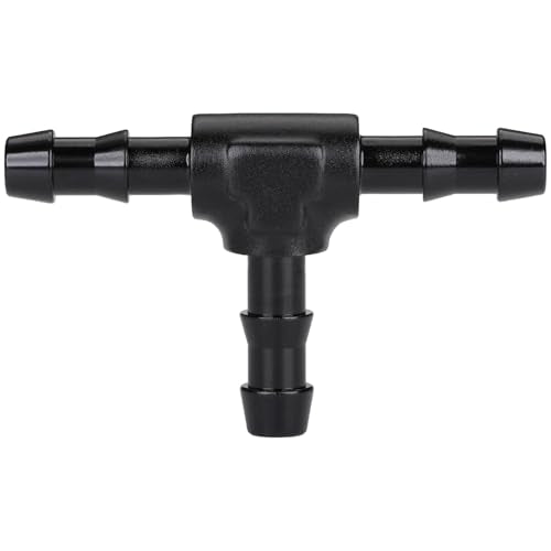 1/4" 6mm Hose Barb Tee T Fitting Adapter Aluminum Black - size: 6mm
