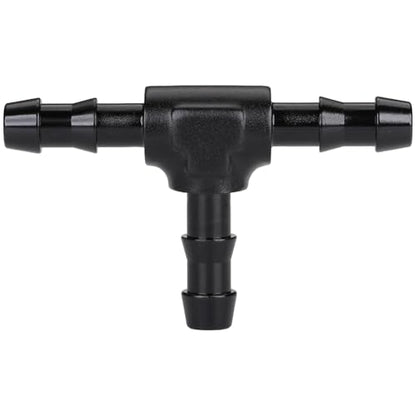 1/4" 6mm Hose Barb Tee T Fitting Adapter Aluminum Black - size: 6mm