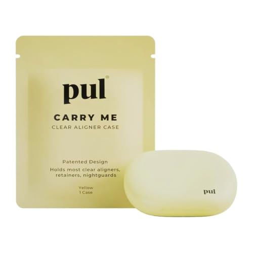 PUL Retainer Case for Invisalign & Clear Aligners - Slim Clear Aligner Case with Secure Magnetic Closure - Travel Retainer Holder for Invisalign Accessories, Mouth Guards & Dentures - Yellow - color: Yellow