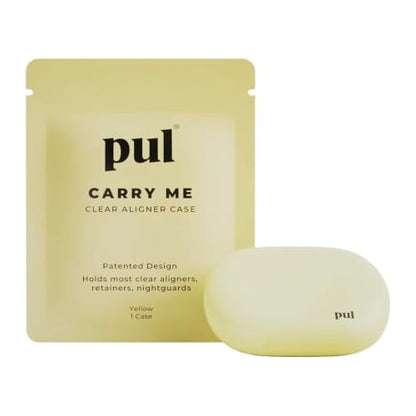 PUL Retainer Case for Invisalign & Clear Aligners - Slim Clear Aligner Case with Secure Magnetic Closure - Travel Retainer Holder for Invisalign Accessories, Mouth Guards & Dentures - Yellow - color: Yellow