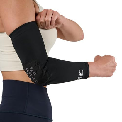 McDavid HEX Shooter Arm Sleeve Single Padded Compression Sleeve Basketball Football Sports Protection - color: Viz Black, size: Youth
