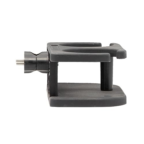 Extreme Max 3005.5689 Adjustable 2-Drink Mug Cup & Can Holder for Horizontal and Vertical Round Pontoon Rails - Black