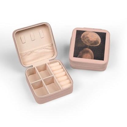 3dRose Moon Jelly fish, Monterey Bay Aquarium, California - US05 JGS0131 - Jim Goldstein Jewelry Travel Case Pink