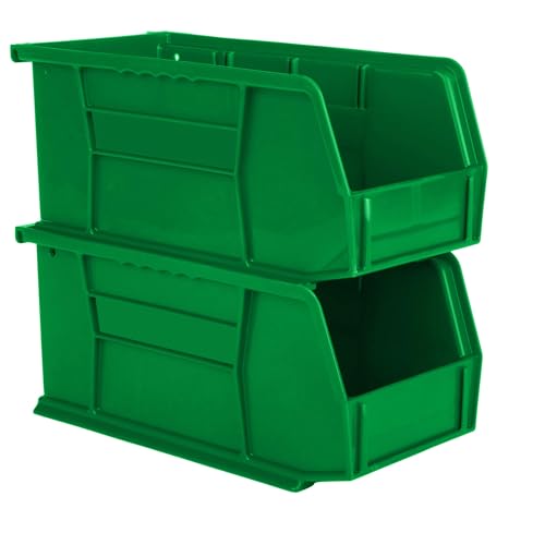 HE HUDSON EXCHANGE 11" x 5.5" x 5" (12 Pack) Plastic Stackable Storage Bin, Green - color: Green, size: 12 Pack