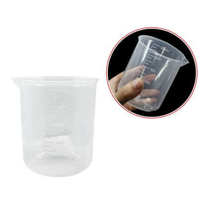 Bivethoi 3 Pack Plastic Beakers, Low Form Graduated Measuring Beakers 50ML Graduation Interval(Vol. 500ML) - size: 500ml