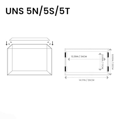 Ultum Nature Systems Tank Lid for Rimless Aquariums - Ultra Clear Glass Cover With Clips (5N, 5S, 5T)