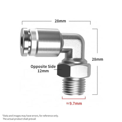 PNEUMATIC 304 Stainless Steel Male Elbow 6mm Tube OD x 1/8 Inch NPT Thread 90 Push to Connect Tube Fitting (Pack of 2) - size: 6mm OD x 1/8"NPT