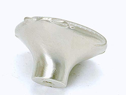 Nautical Sea Shell Calico Atlantic Scallop Seashell Knob Brushed Satin Nickel - Marine Sea Life Clam Shell New Kitchen Custom Knobs Cottage Nautical