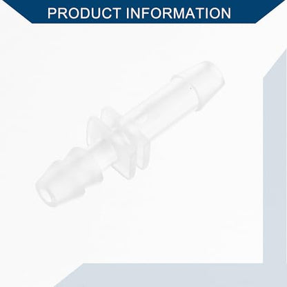 Plastic Hose Barb Fitting Inner I Shaped Pipe Connectors Tube Joint Splicer Mender 4mm 5/32" 5pcs Clear