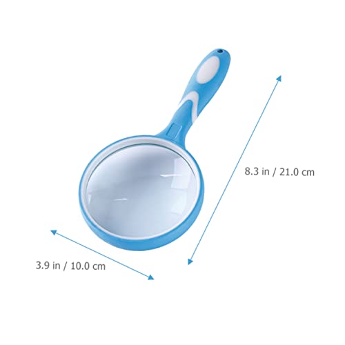COLLBATH Boys and Girls' Reading Magnifier Handheld Magnifier Handle Design Durable 2X Magnification for Exploration - color: Blue