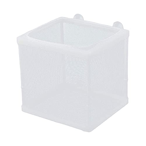 Still Awake Aquarium Fish Breeder Box, Fish Isolation Box, Hatching Box, Juvenile Fish Spawning Incubator, Water Isolation Net Hatcher, Nylon Mesh Fish Fry Hatchery Separation Net（White S）
