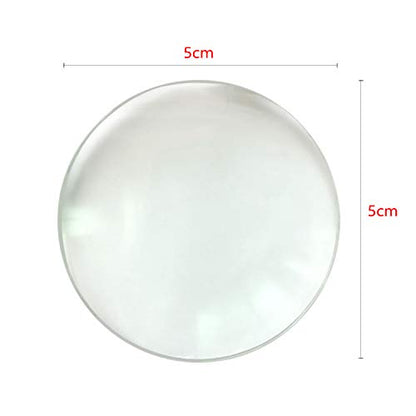 HD 30X Magnification Magnifying Glass 50MM Diameter Double Convex Lens Glass Optical Magnifier Glass Jewelry Loupe for Reading Coins Stamps Maps Craft Labs 90MM Focal Length