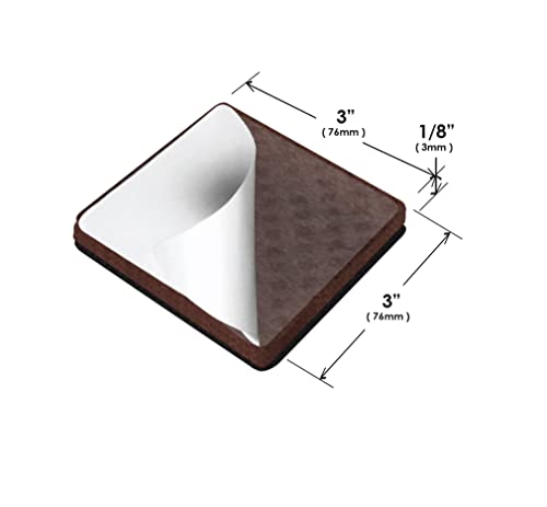Slipstick GorillaPads Non Slip Furniture Pads/Gripper Feet Floor Protectors (Set of 8) Premium 3 Inch Square Self Adhesive Rubber Stoppers for Furniture Legs, Black, CB155-8 - size: 3" Square x 8
