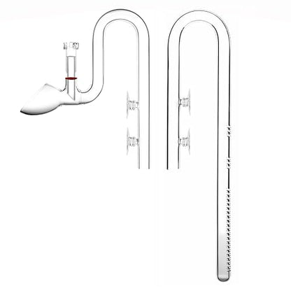 Glass Lily Pipe Set Outflow with Surface Skimmer & Multi-Level Water Intake (20mm for 19/25mm (3/4'' i.d.) tubing) - size: 20mm for 19/25mm (3/4'' i.d.) tubing