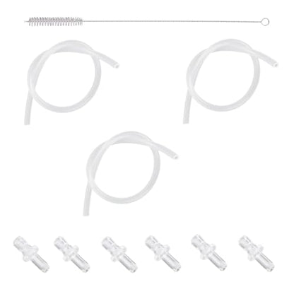 3pcs Milk Tubes Hoses, with 6 Connectors 1 Brush Silicone Milk Container Pipe Replacement Accessories Compatible with Jura ENA E8 GIGA 6 10 W10 Z5 Z6 Z7 Z8 Z9 Z10 J6 J8 J9 S80 WE8 Coffee Machine