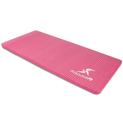ProsourceFit Extra Thick Yoga Knee Pad and Elbow Cushion 15mm (5/8”) Fits Standard Mats for Pain Free Joints in Yoga, Pilates, Floor Workouts - color: Pink