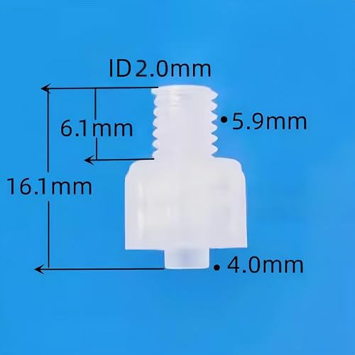 25PCS Threaded to Male Luer Fitting Luer Lock 1/4-28 UNF Male Thread Plastic Connect Adapter PP for Laboratory Biochemical Analytical Instruments, Food Machinery, Aquarium Equipment