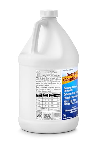 TLC Products, DeChlor & Conditioner, Aquarium Water Treatment, for Freshwater and Saltwater, 1 Gallon - size: 1 Gallon