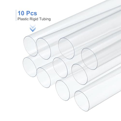 uxcell 10 Pcs Clear Plastic Rigid Tubing 29mm ID x 30mm OD, 0.5 Meters Length Round Polycarbonate Tubing for Aquarium Water Pipe, Water Cooling System, Plumbing - size: 29mm x 30mm