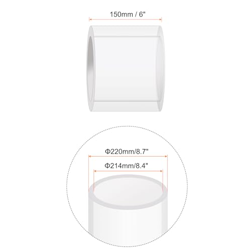 6" Clear Plastic Rigid Pipe 214mm ID x 220mm OD (8.4" ID x 8.7" OD) Acrylic Round Tubing, [for Plumbing, Hydraulics, Aquarium] - size: 8.4" x 8.7"