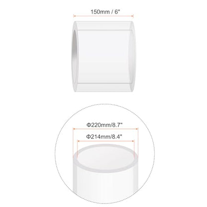 6" Clear Plastic Rigid Pipe 214mm ID x 220mm OD (8.4" ID x 8.7" OD) Acrylic Round Tubing, [for Plumbing, Hydraulics, Aquarium] - size: 8.4" x 8.7"