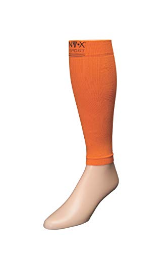 Leg Sleeves 15-20MMHG Compression Enhanced Performance and Protection, Acid Orange, Extra Large - color: Acid Orange, size: X-Large
