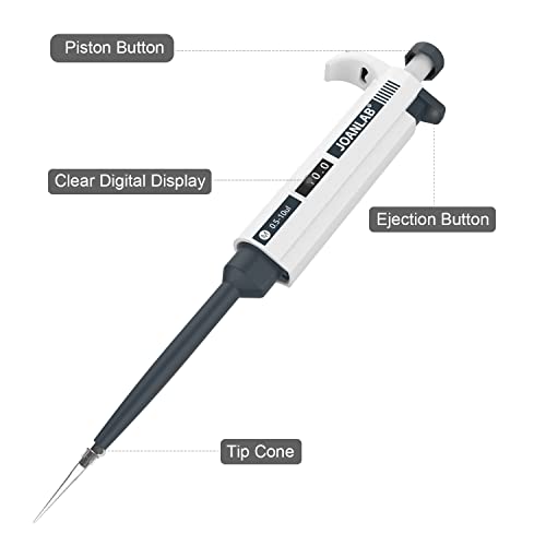 Micropipette 0.5-10ul Manual Adjustable Single Channel Pipettes High Accurate Lab Pipettors with 1000pcs Pipette Tips - color: 0.5-10ul