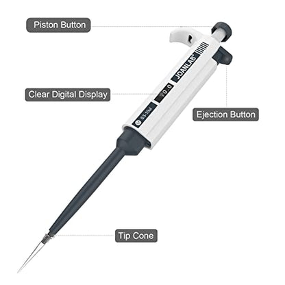 Micropipette 0.5-10ul Manual Adjustable Single Channel Pipettes High Accurate Lab Pipettors with 1000pcs Pipette Tips - color: 0.5-10ul