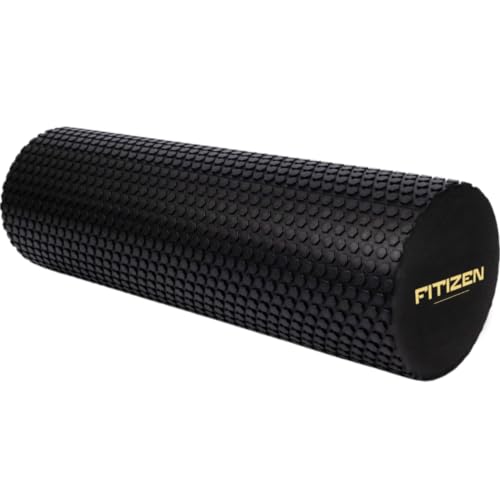 Foam Roller for Muscle Massage, Stiff Back Pain Relief, Physical Therapy, Deep Tissue, Exercise Equipment for Home Gym, Stress, Yoga, Pilates for the fit Citizen (Black, Medium 18 x 6 Inches) - size: Medium 18 x 6 Inch