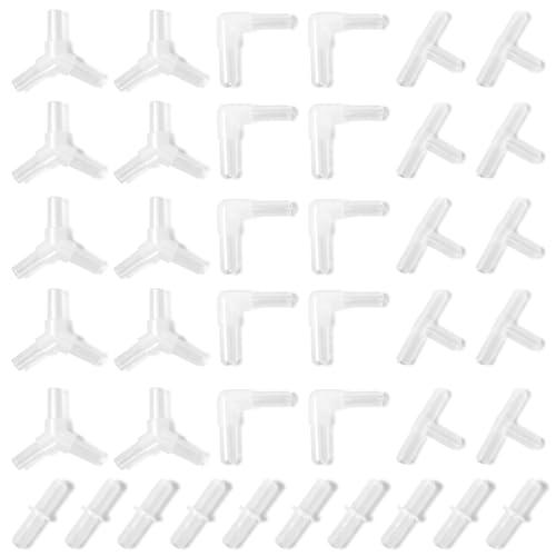 AQUANEAT Aquarium Airline Tubing Connector, Fish Tank Air Pump Connector, Plastic, 40Pcs