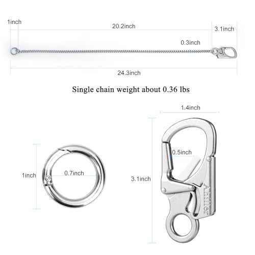 Ahiller Heavy Duty Key Wallet Chains for Men Biker - color: Silver-yk-1p